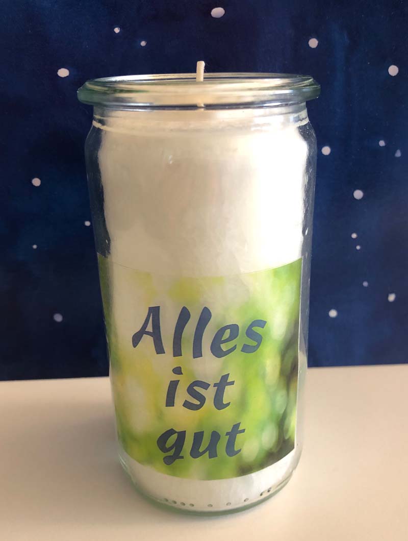 Herzlicht-Kerze -Alles ist gut- 13 x 6 cm