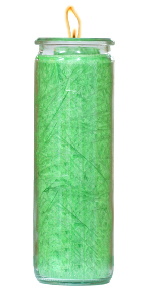 Herzlicht-Kerze grün 20 x 6 cm