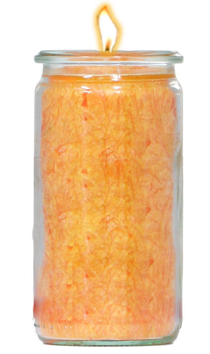 Herzlicht-Kerze orange 13 x 6 cm