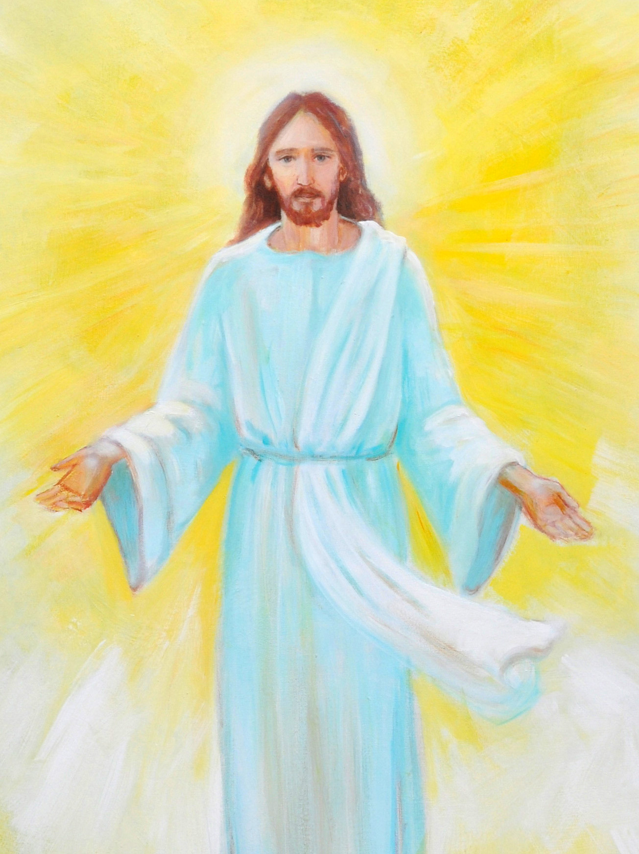 Herzlicht-Kerze "Jesus Christus" im Zylinderglas 13 x 6 cm