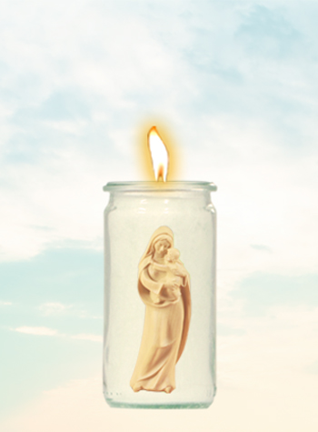 Herzlicht-Kerze Madonna 13 x 6 cm