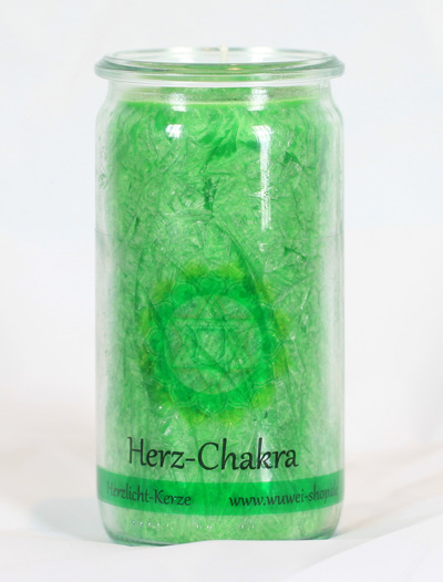 Herzlicht Herz-Chakra grün im Glas 13 x 6 cm