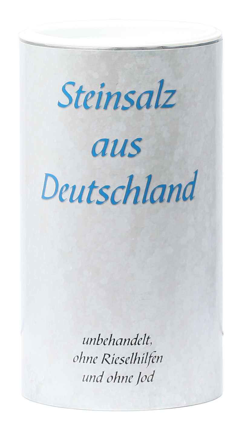 Steinsalz aus Deutschland fein gemahlen 1 kg in der Membrandose