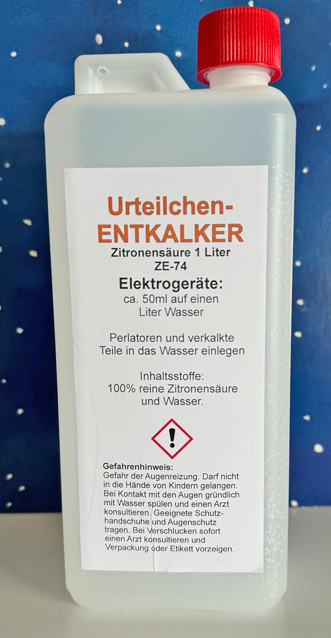 Urteilchen Entkalker Zitronensäure 1 Liter