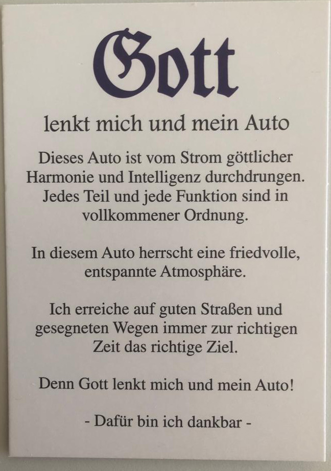 Karte "Gott lenkt mich und mein Auto"