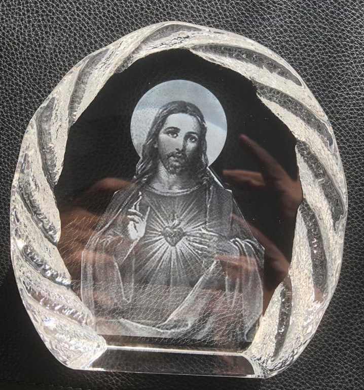 Jesus Glasblock 13 x 13 x 3 cm