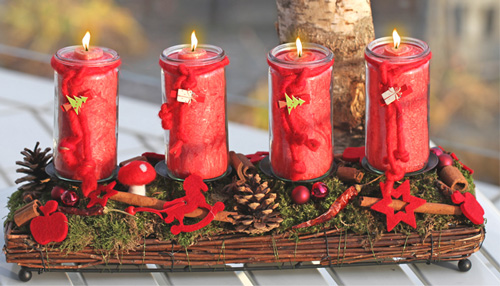 Vier Advents-Herzlicht-Kerzen