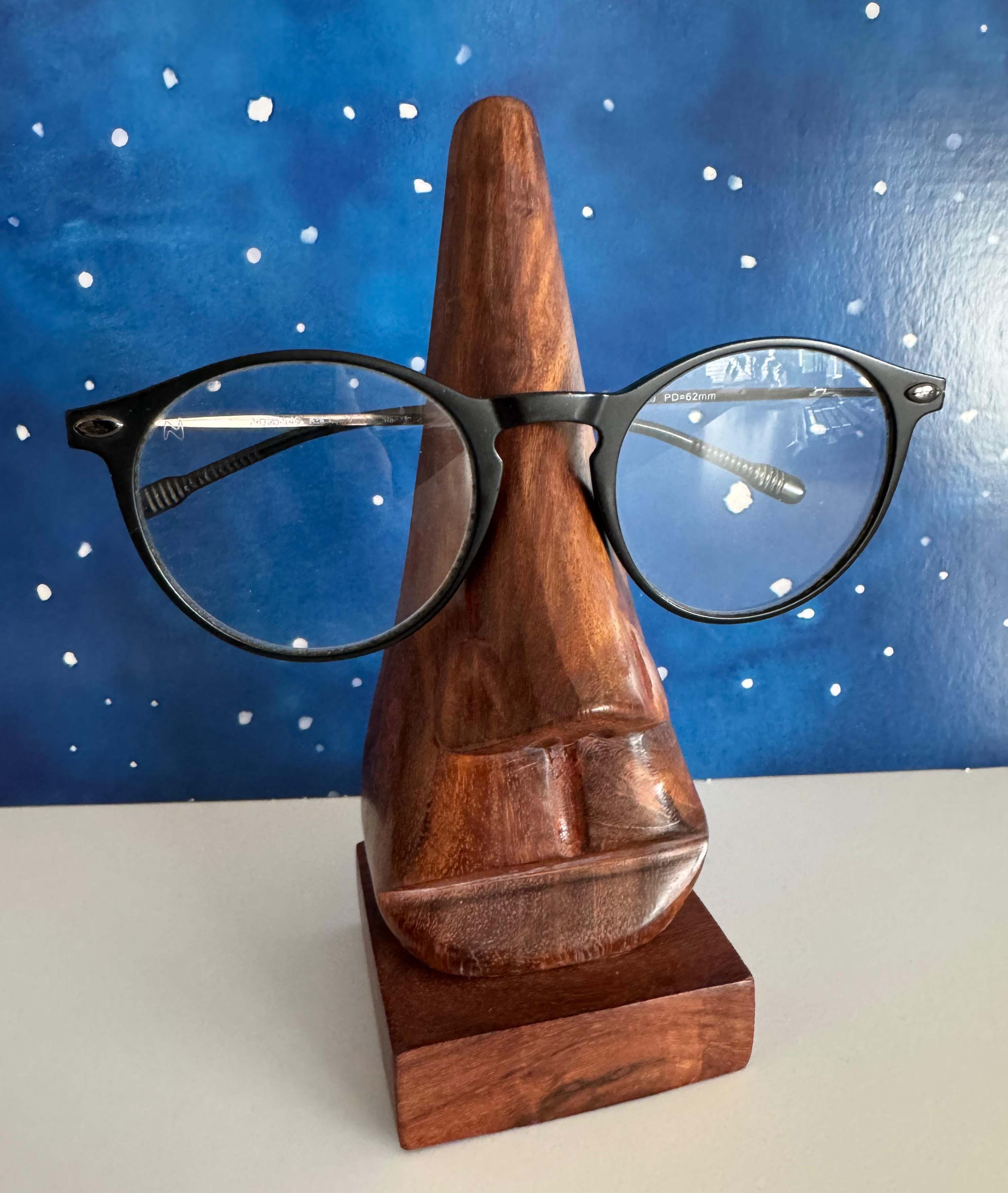 Brillenhalter Nase aus Holz