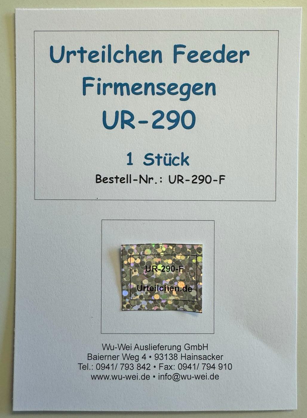 Urteilchen Firmensegen Feeder