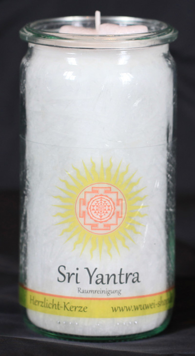 Herzlicht-Kerze Raumreinigung (Sri Yantra) 13 x 6 cm